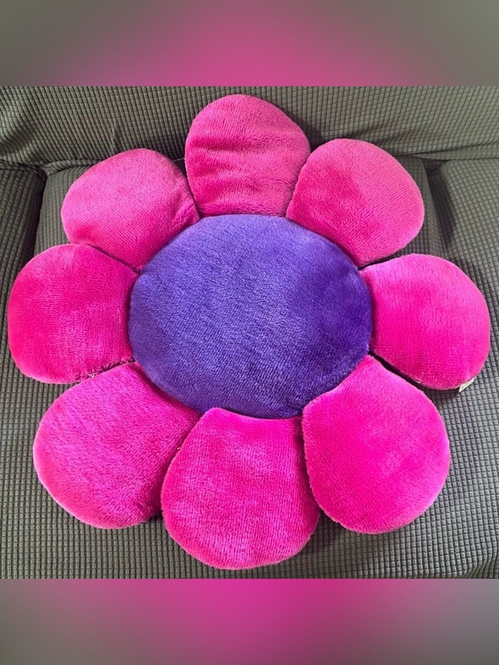 Pink and Purple Flower Pillow vintage